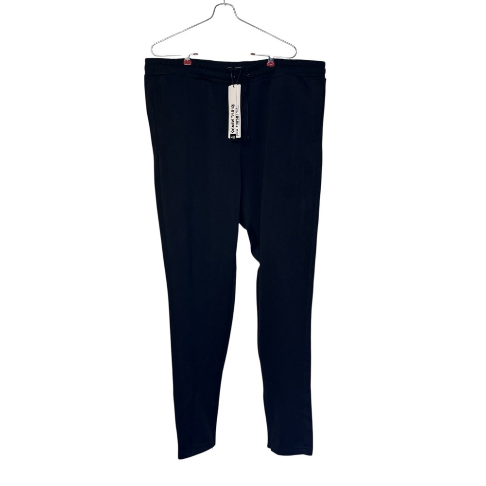Rebel‎ Minds Men's Track Pants Activewear Drawstring Waist Pockets Black 3XL NWT